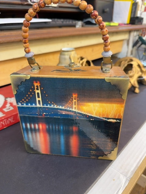 Old cigar box made into purse