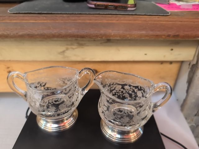 Sugar and Creamer Sterling Silver Bases