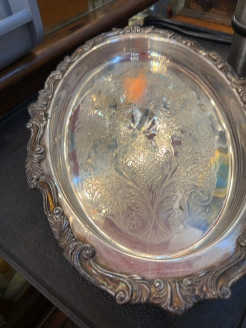 Vintage Pyrex silver plated serving dish pyrex