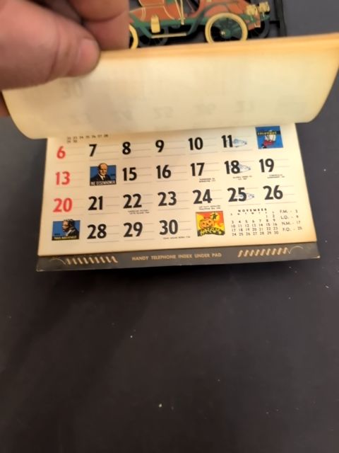 1962 advertising automobileia calendar
