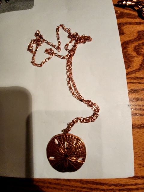 Copper sand dollar necklace