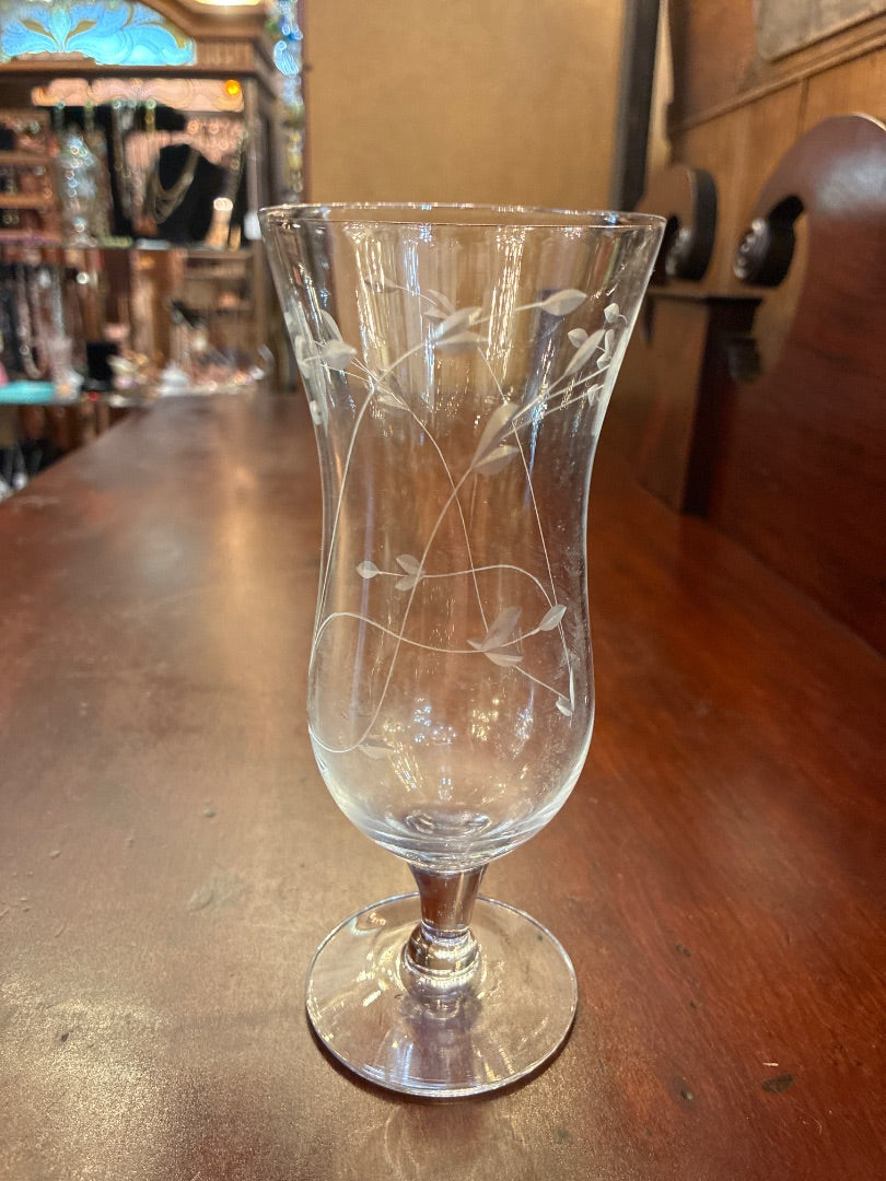 Etched Wine glass