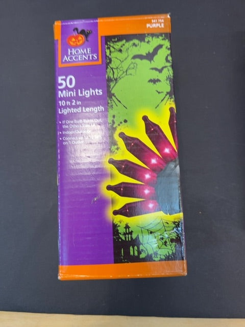50 mini purple lights 10 ft 2 in