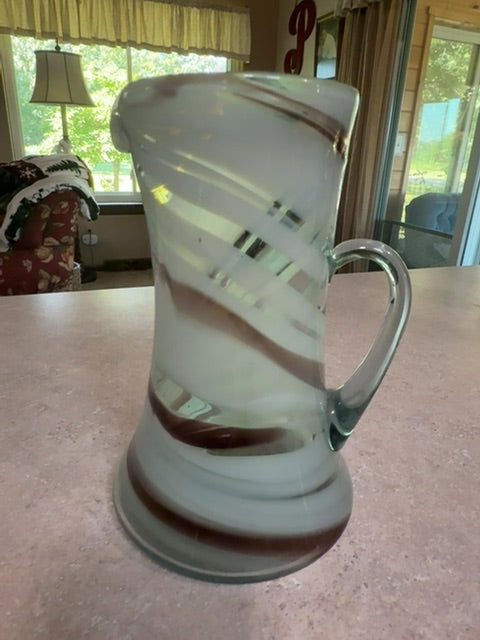Hand blown pitcher