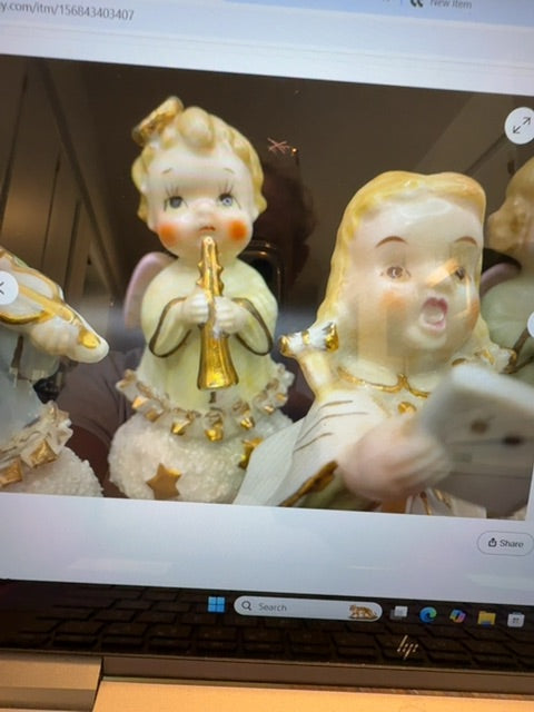 AJAX Set Of 5 Vintage 1950s Japan Ceramic Music Angels