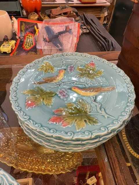 Vtg Majolica hand painted (5)