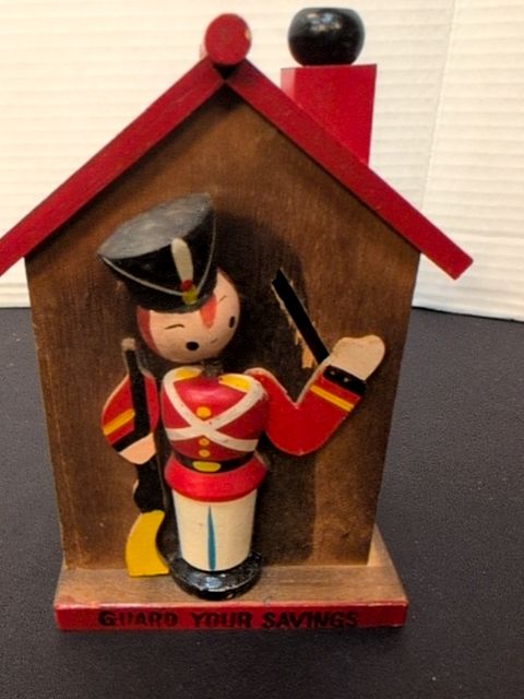 Wooden coin bank