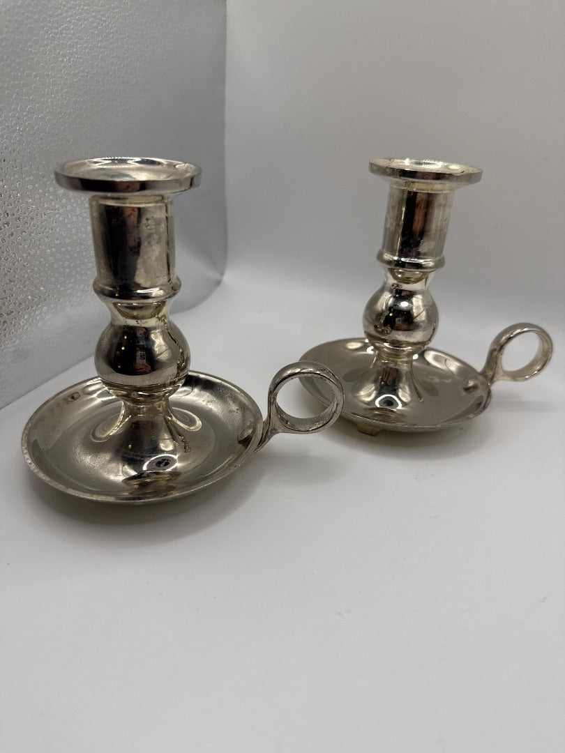 Pr of silver Valsan silver plate candle sticks