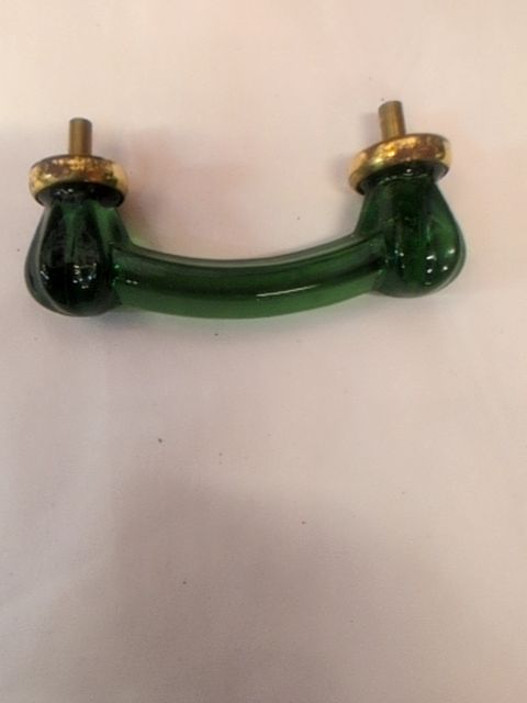 Depression glass pull green