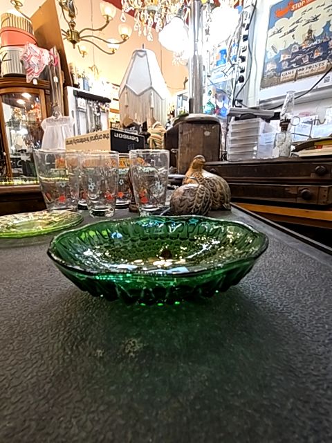 Green Hobnail Dish