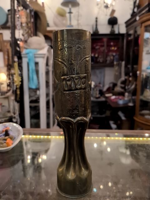 Large trench art vase