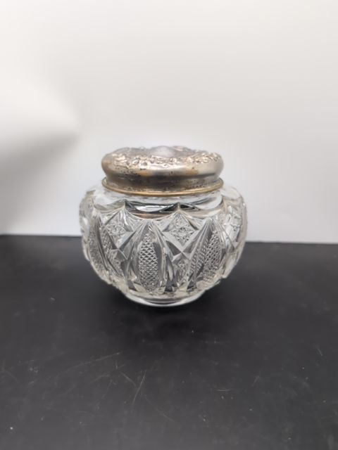 Cut Crystal lidded vanity jar