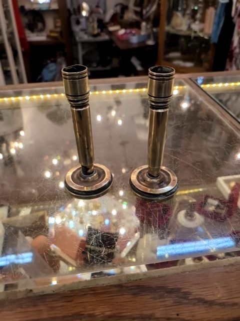Trench art candlesticks