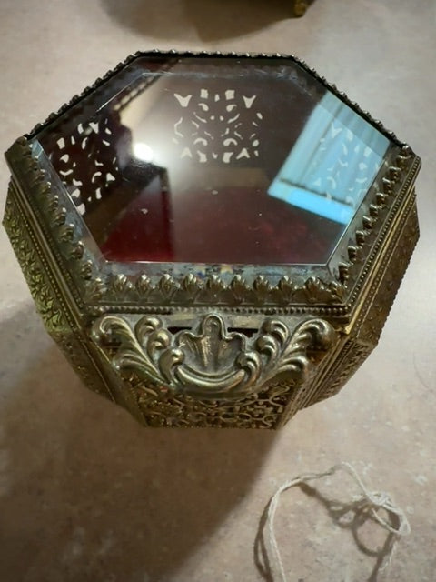 Vtg jewelry & ring box