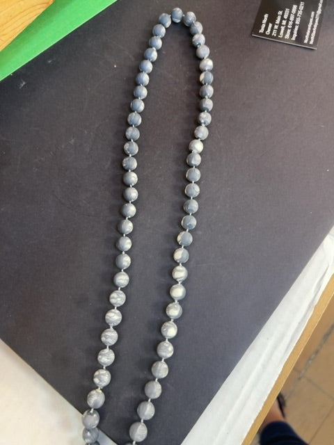 Grey and white beaded necklace