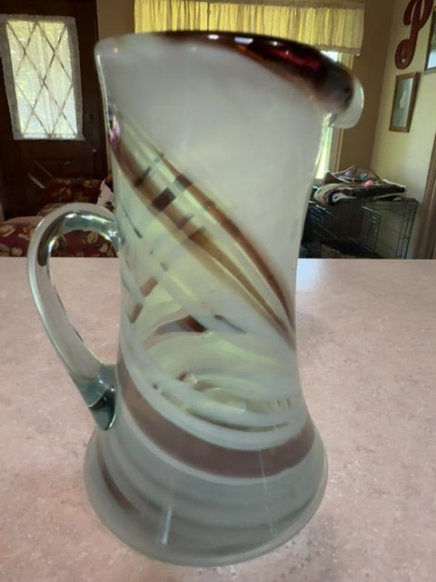 Hand blown pitcher