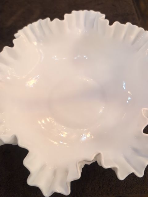 Huge! Opalescent hobnail Fenton baske