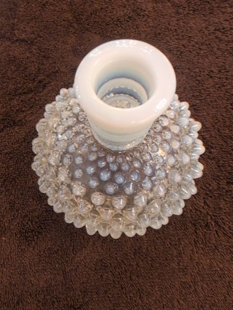 Fenton hobnail opalescent bottle