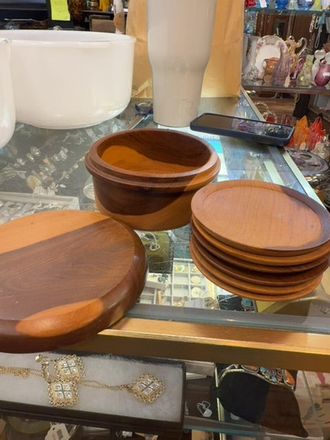 Hand spun 2 tone wood coasters