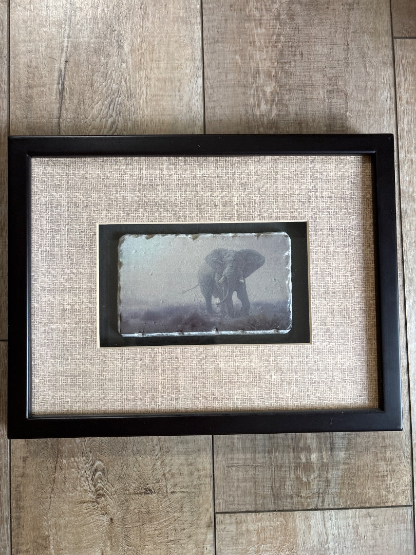 Running Elephant Framed Art