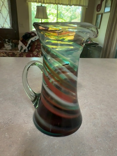 Hand blown pitcher