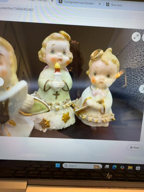 AJAX Set Of 5 Vintage 1950s Japan Ceramic Music Angels