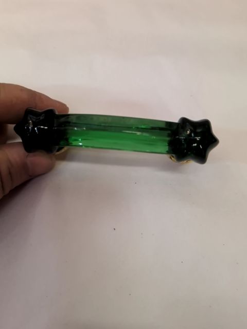 Depression glass pull green