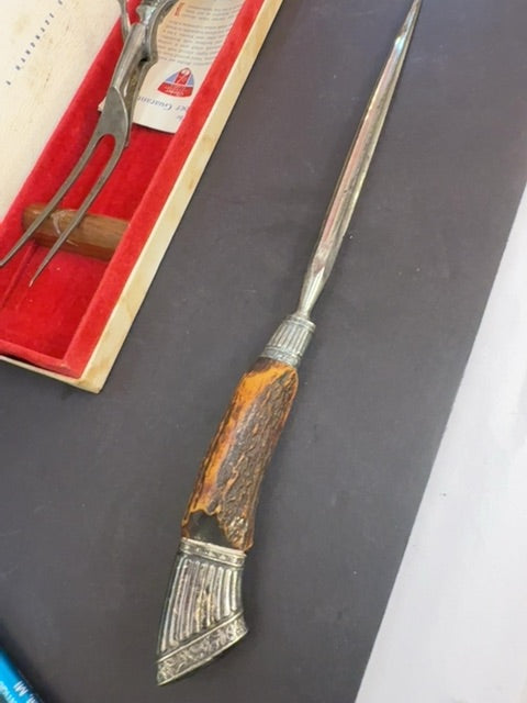 Antler knife sharpner