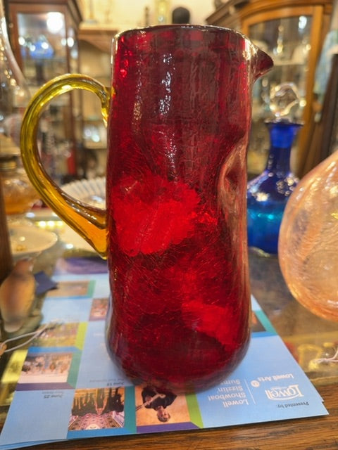 Blanco red Ruby, dimple, crackle glass picture