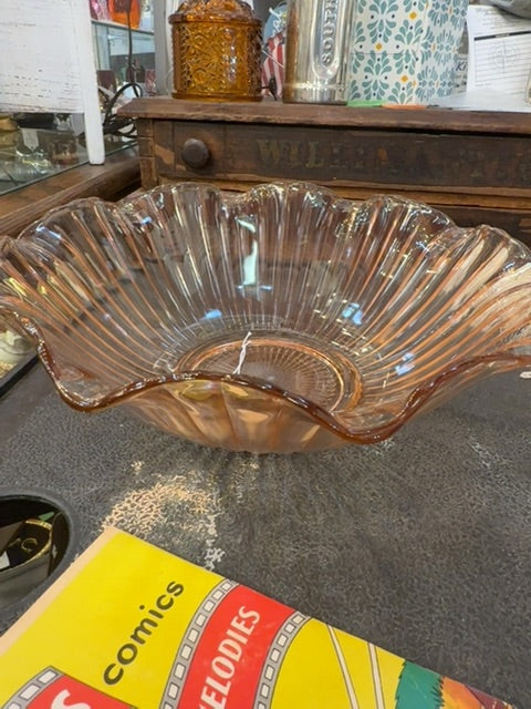 Pink depression bowl 12”