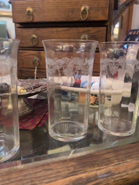 Water glasses etched