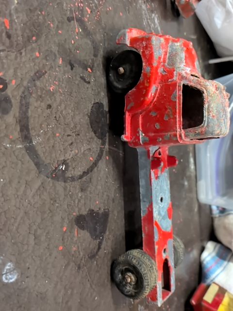 Vintage red truck as is
