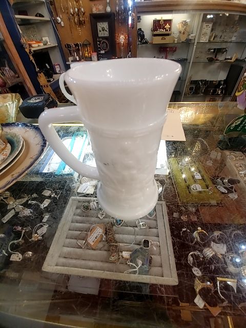 Tall milk glass mug