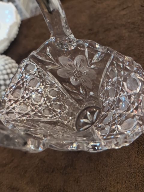 Cut glass basket
