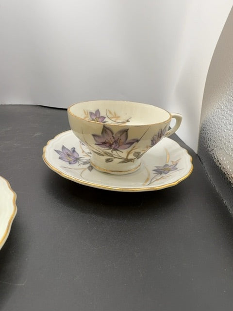 Norleans Demitasse teacup saucer purple