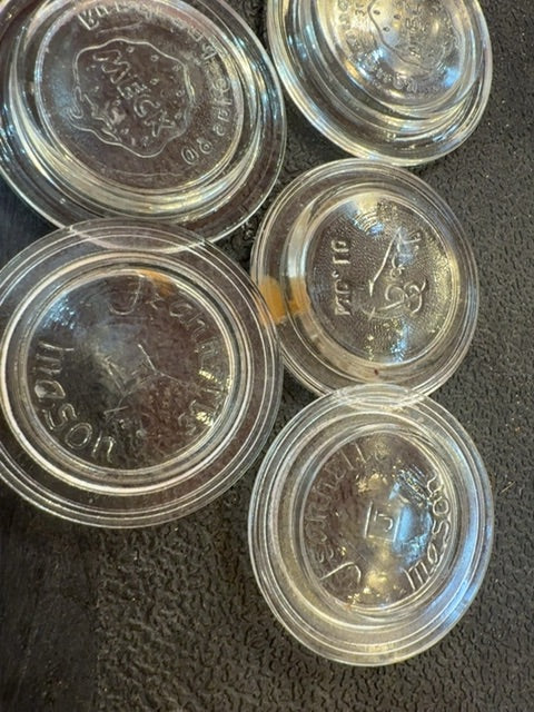 Vintage glass, canning jar, lids