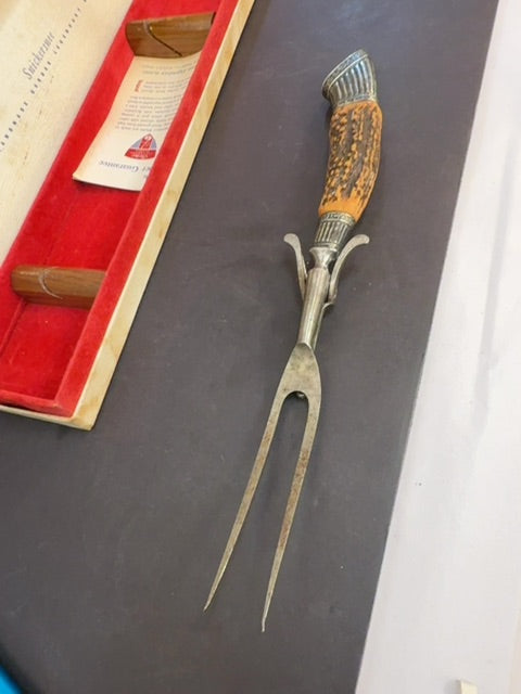 Antler serving fork