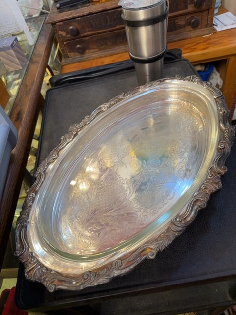 Vintage Pyrex silver plated serving dish pyrex