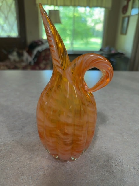 HB peach orange swirl vase/pitcher