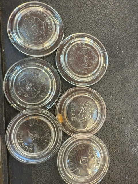Vintage glass, canning jar, lids
