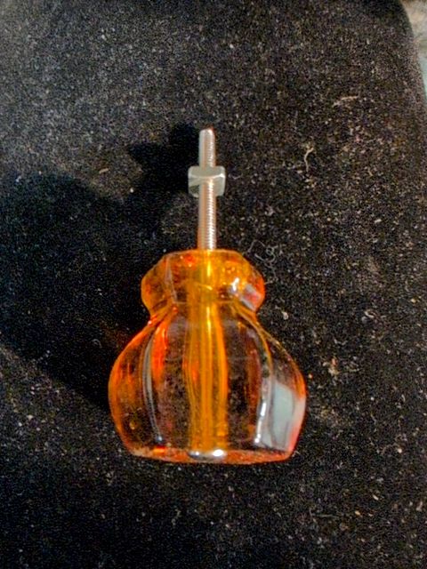 Amber Glass Furniture Knob