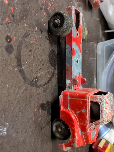 Vintage red truck as is