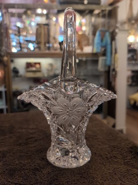 Cut glass basket