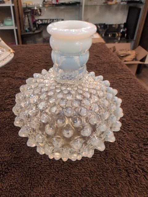 Fenton hobnail opalescent bottle