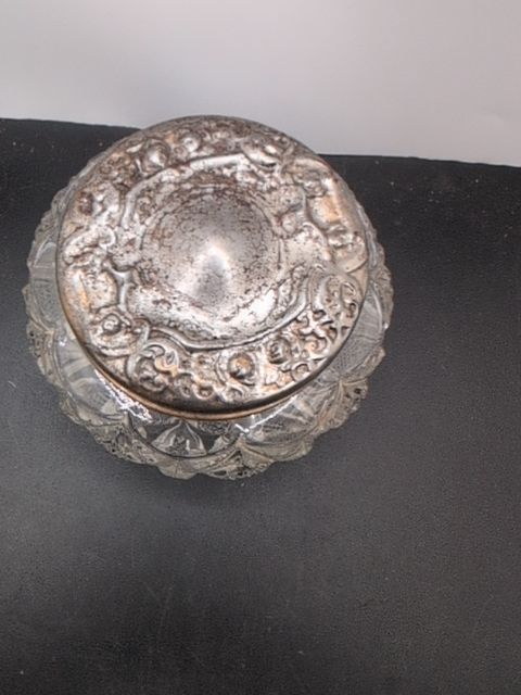 Cut Crystal lidded vanity jar