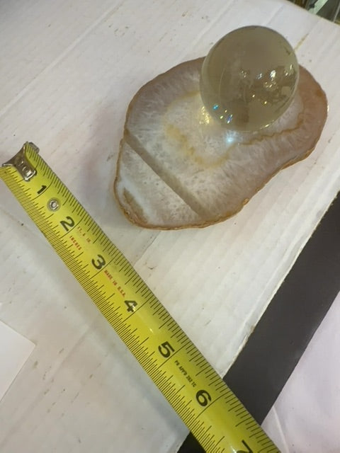 Brazilian Agate w/ world and card holder