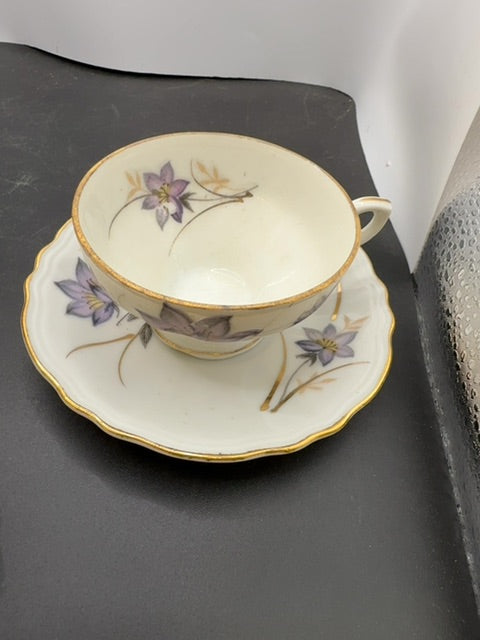 Norleans Demitasse teacup saucer purple