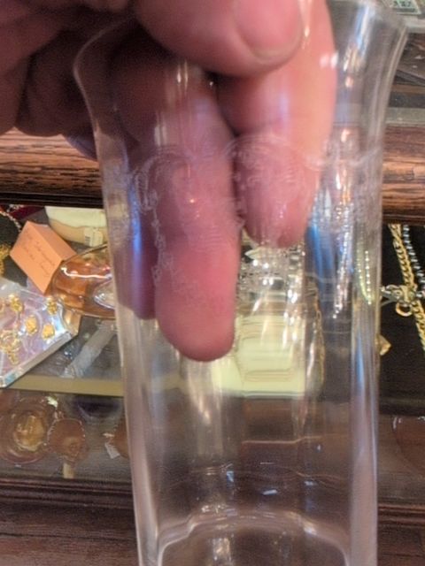 Water glasses etched