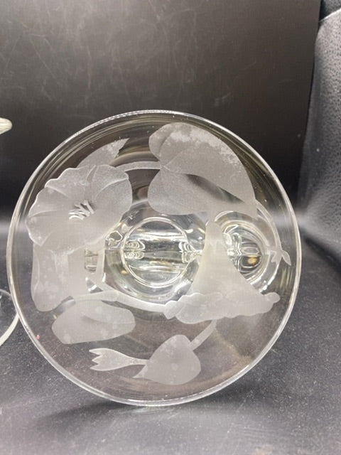 Fostoria Sonata Duo Morning Glory Etched Candle Holder Pair