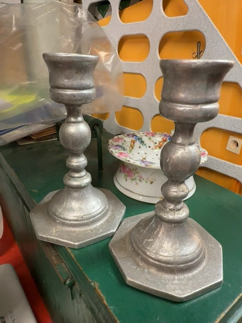 Pewter candle stick